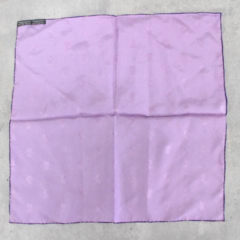 ◇良品 HERMES ハンカチ スカーフ パープル 昆虫柄