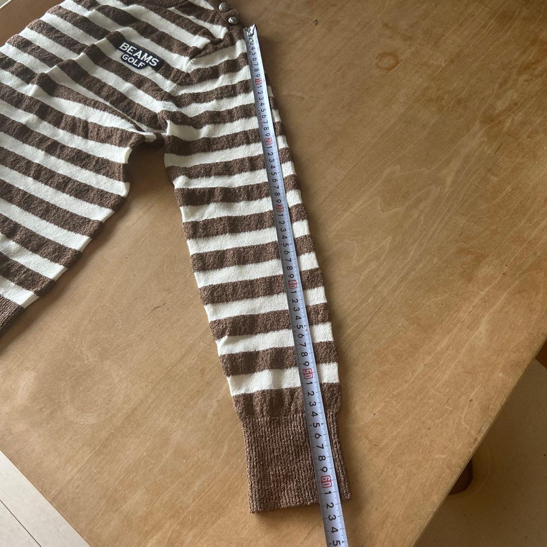超美品★ビームスゴルフ★爽やかブラウンストライプサマーセーター ★春夏★お買い得