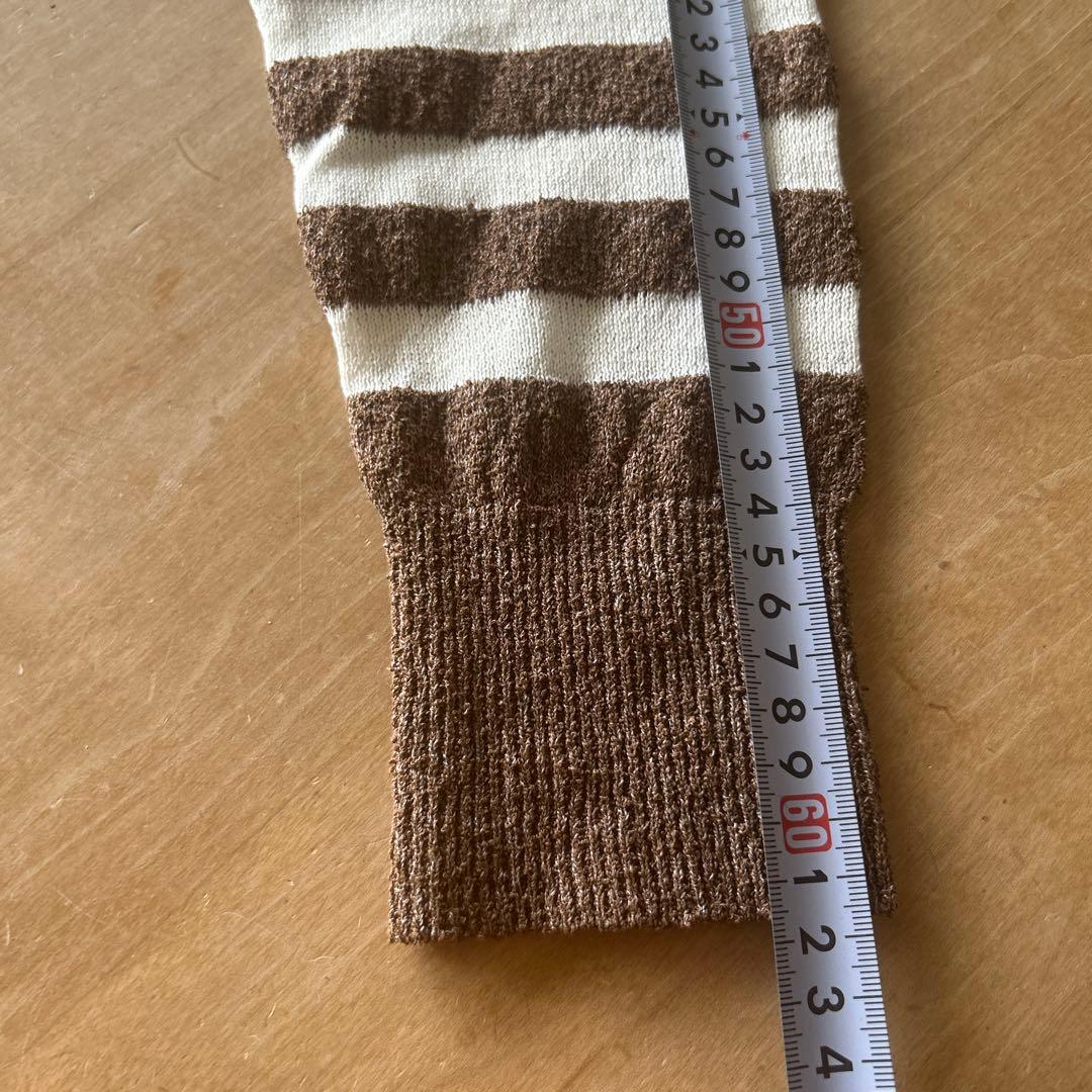 超美品★ビームスゴルフ★爽やかブラウンストライプサマーセーター ★春夏★お買い得