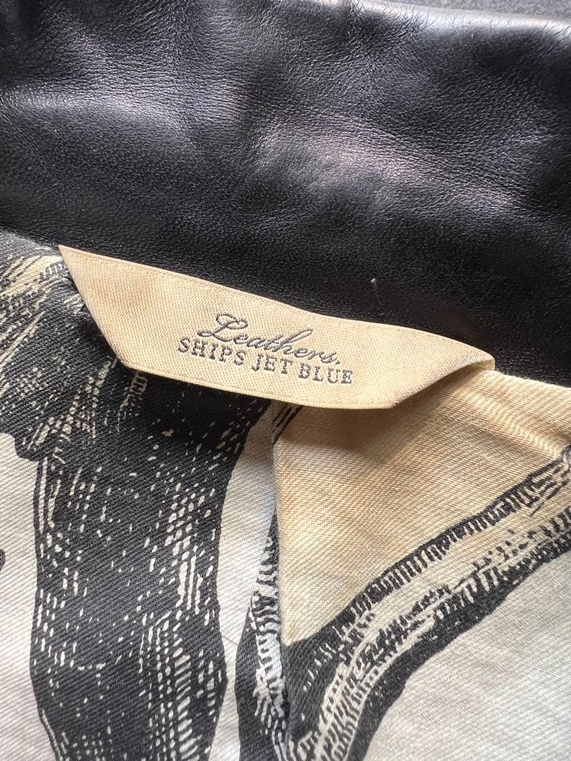 SHIPS JET BLUE × NOWARTT ホースダブルレザージャケットM