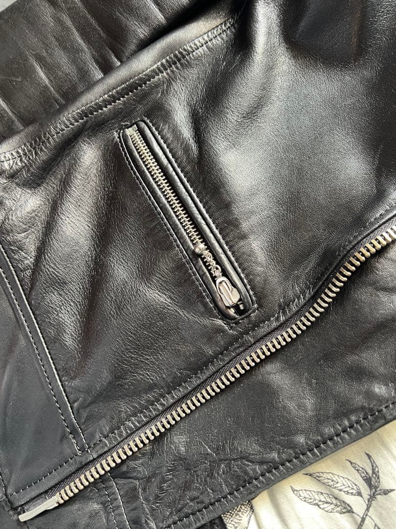 SHIPS JET BLUE × NOWARTT ホースダブルレザージャケットM