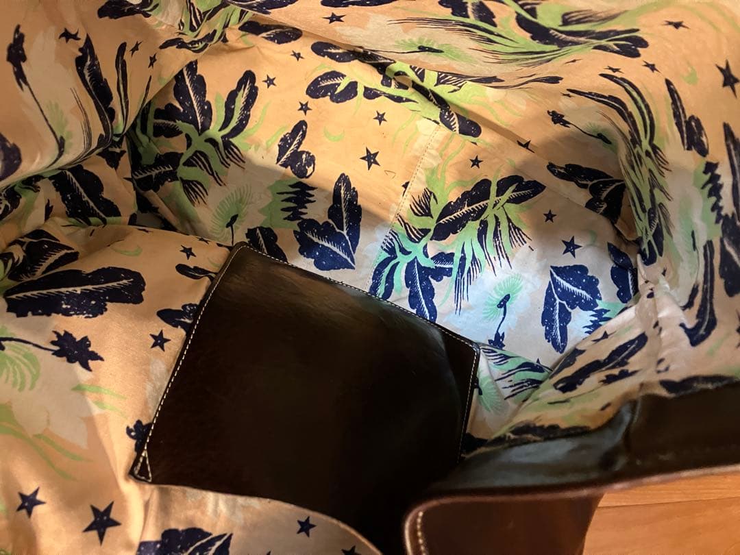 TMT 初期 レザー トート バッグ 裏地アロハ生地