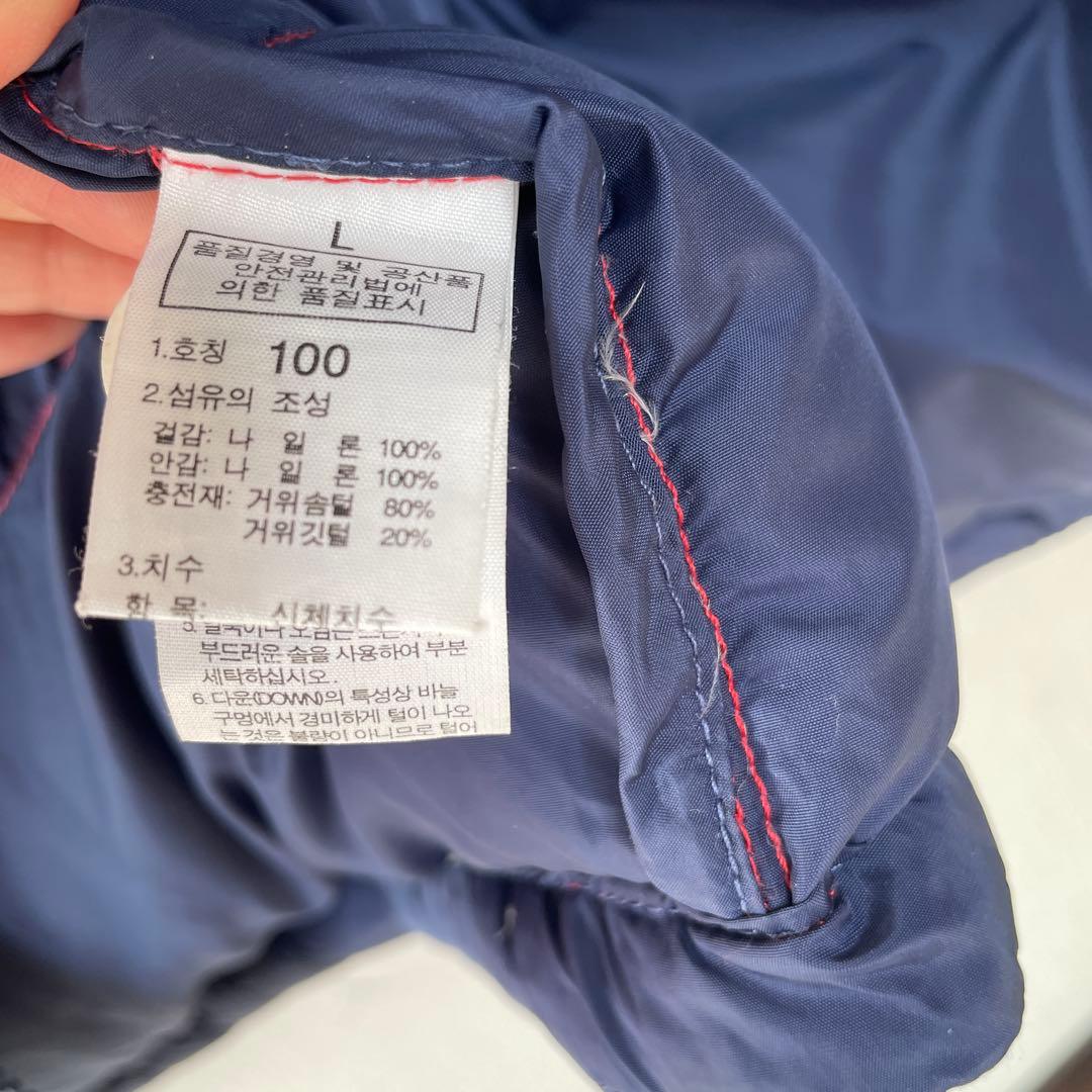 THE NORTH FACE ダウンベスト ネイビー/レッド　L メンズ