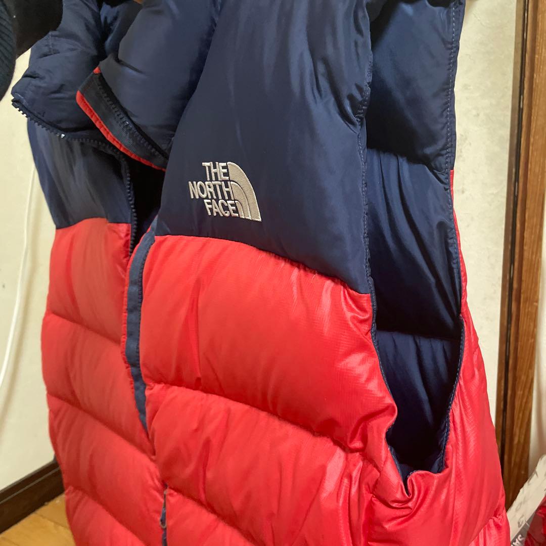 THE NORTH FACE ダウンベスト ネイビー/レッド　L メンズ