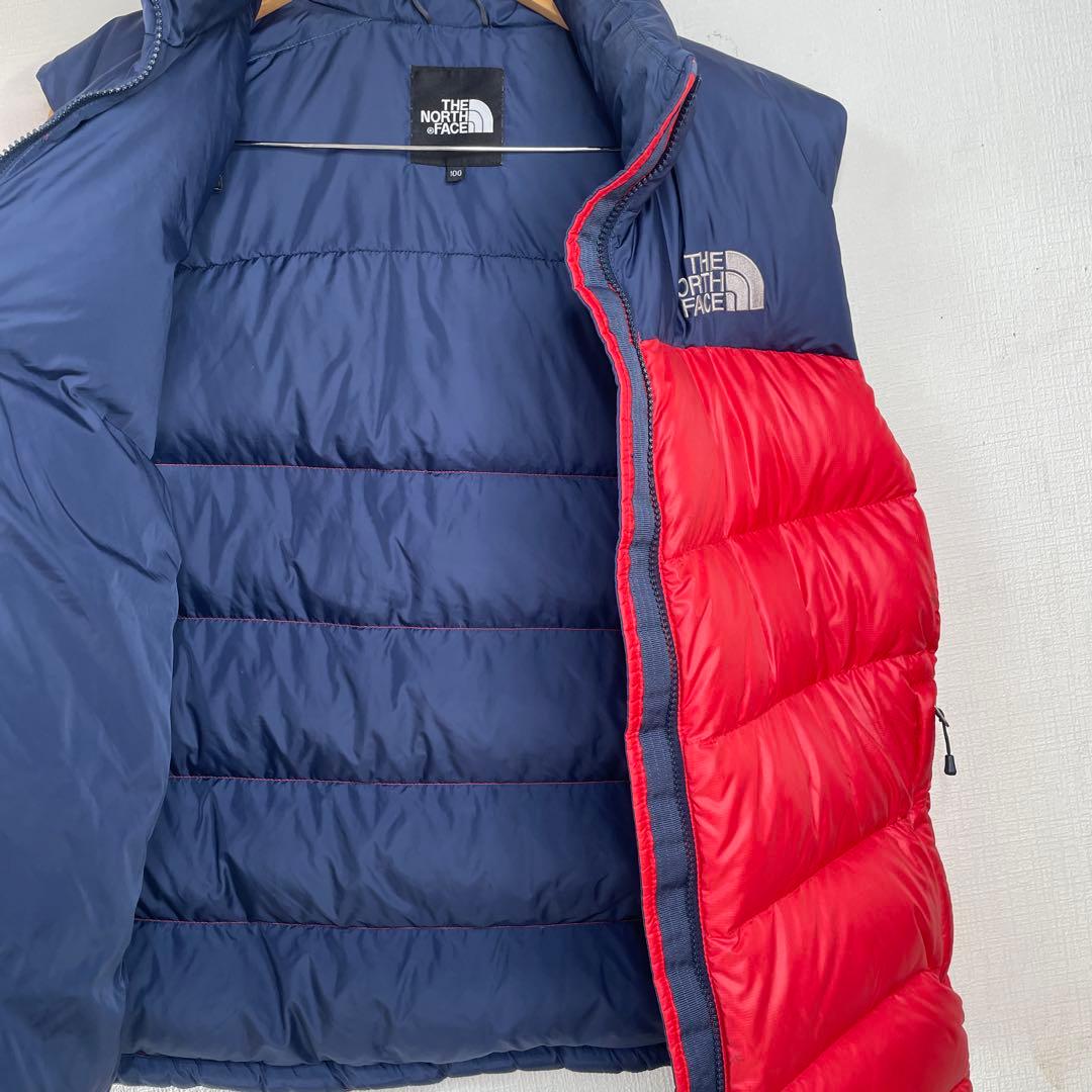 THE NORTH FACE ダウンベスト ネイビー/レッド　L メンズ