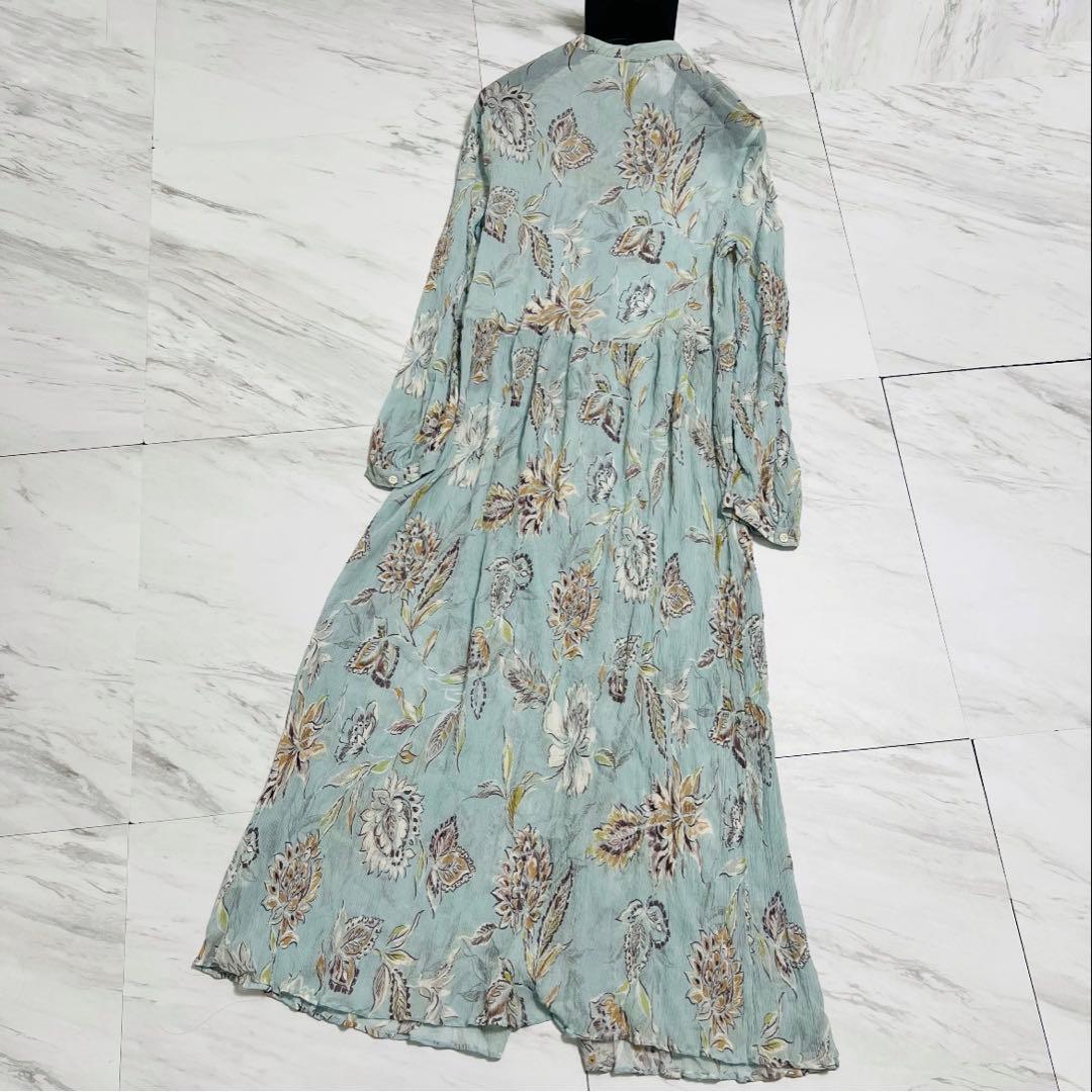 極美品 ダーマコレクション ロングシャツワンピース 花柄 L相当