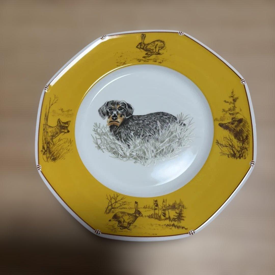 エルメス　HERMES シャス　食器　犬　プレート　八角形　8枚セット　箱あり