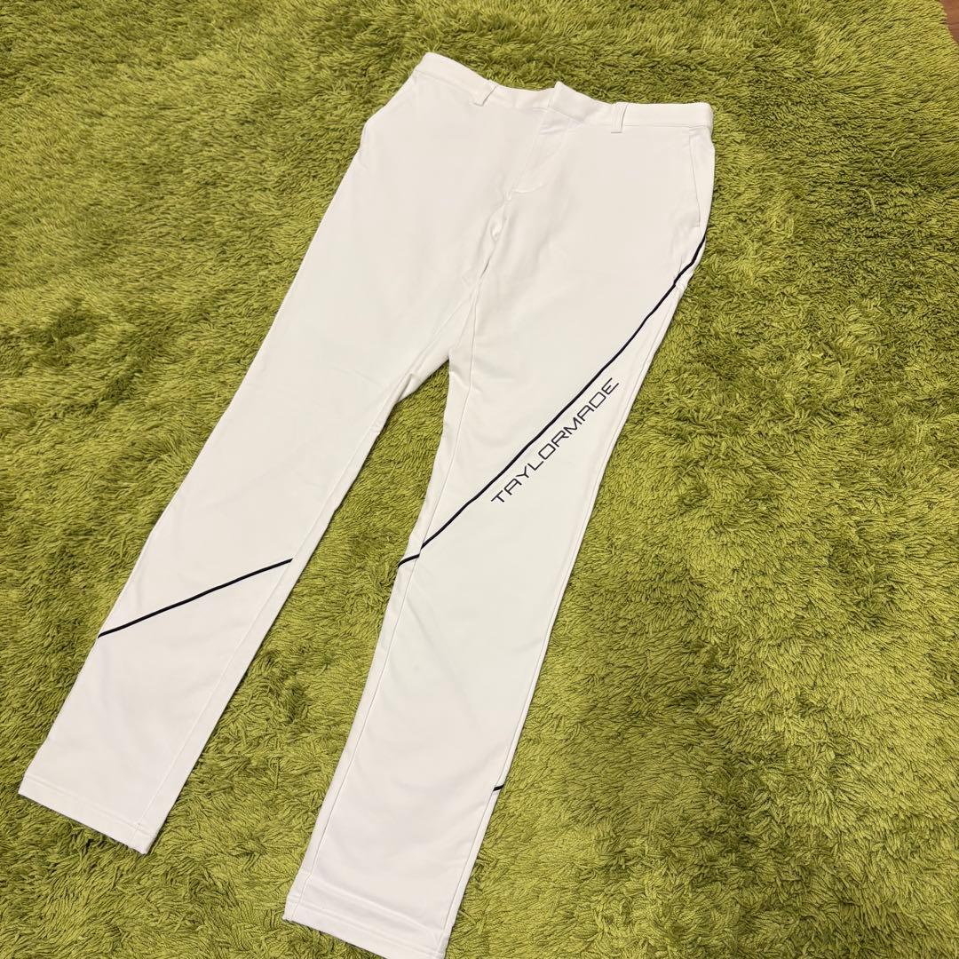 TaylorMade テーラーメイド レディースパンツ 裏起毛 ホワイト Ｌ