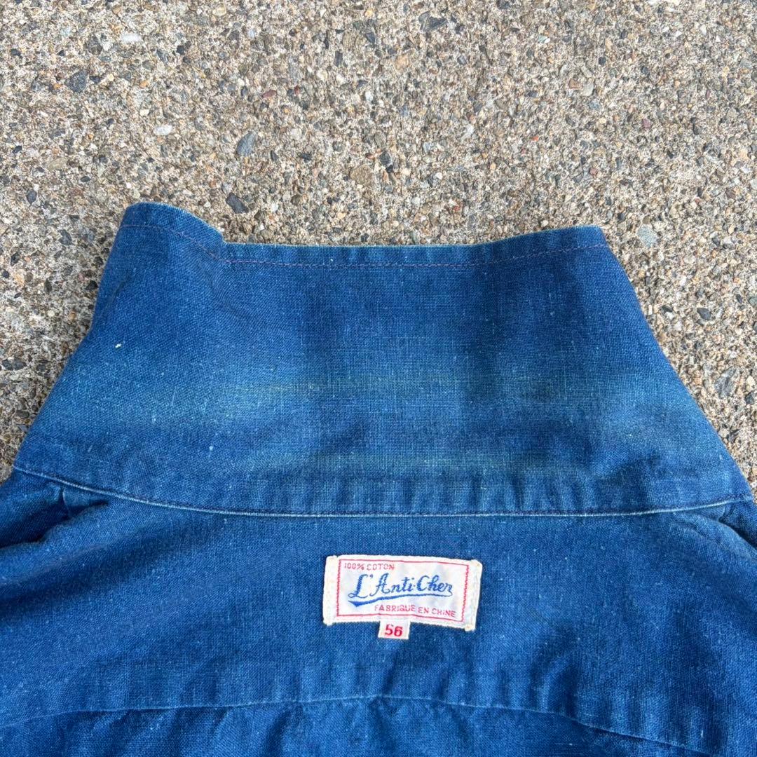 french vintage china jacket インディゴブルー XL