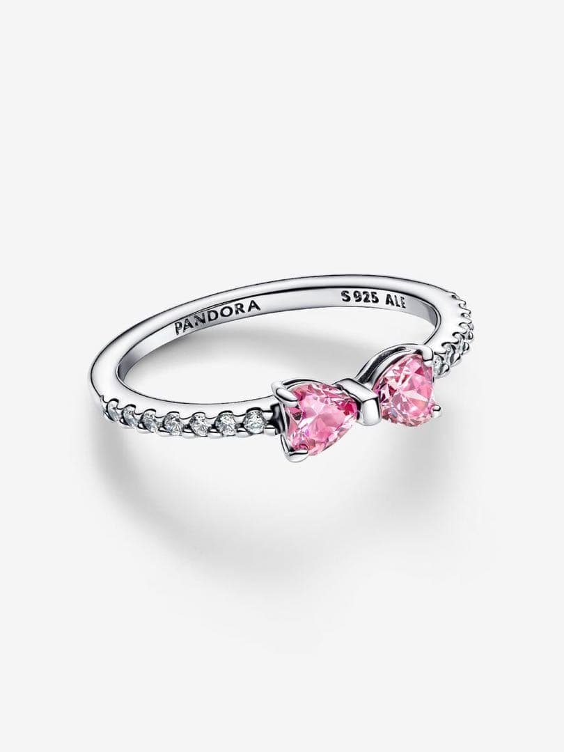 アクセサリー Pandora Sparkling Pink Bow Ring