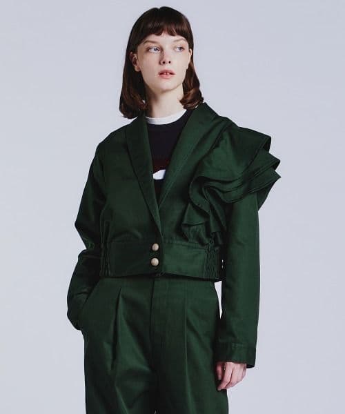 ダブルスタンダードクロージング キャバリーツイルアシンメトリージャケット 38