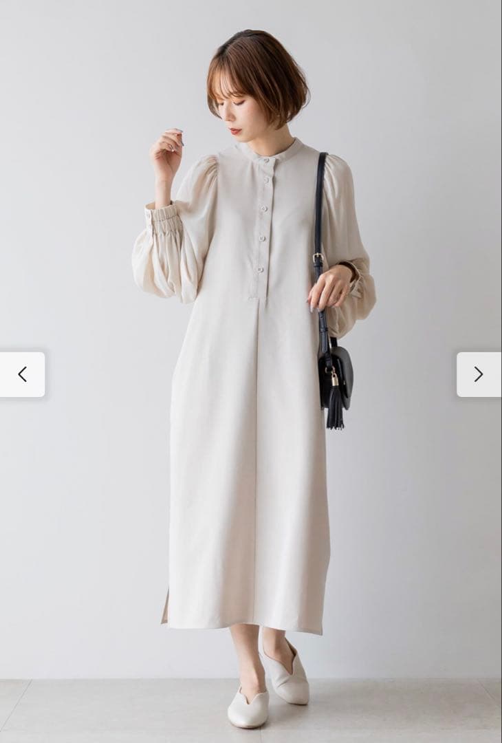 【新品未使用】マタニティから産後も使える　授乳が簡単　バルーンスリーブワンピース