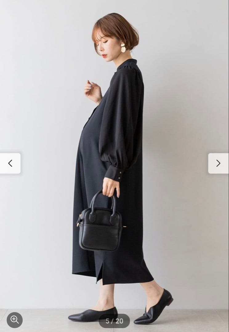 【新品未使用】マタニティから産後も使える　授乳が簡単　バルーンスリーブワンピース