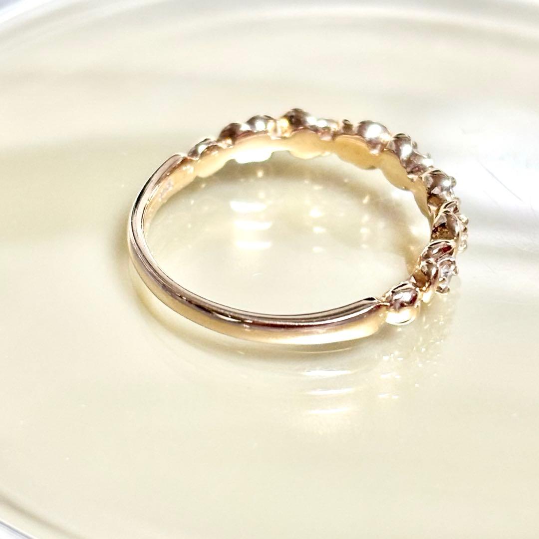 ヴァンドーム青山 k18 ダイヤ 薔薇 ハーフエタニティ リング