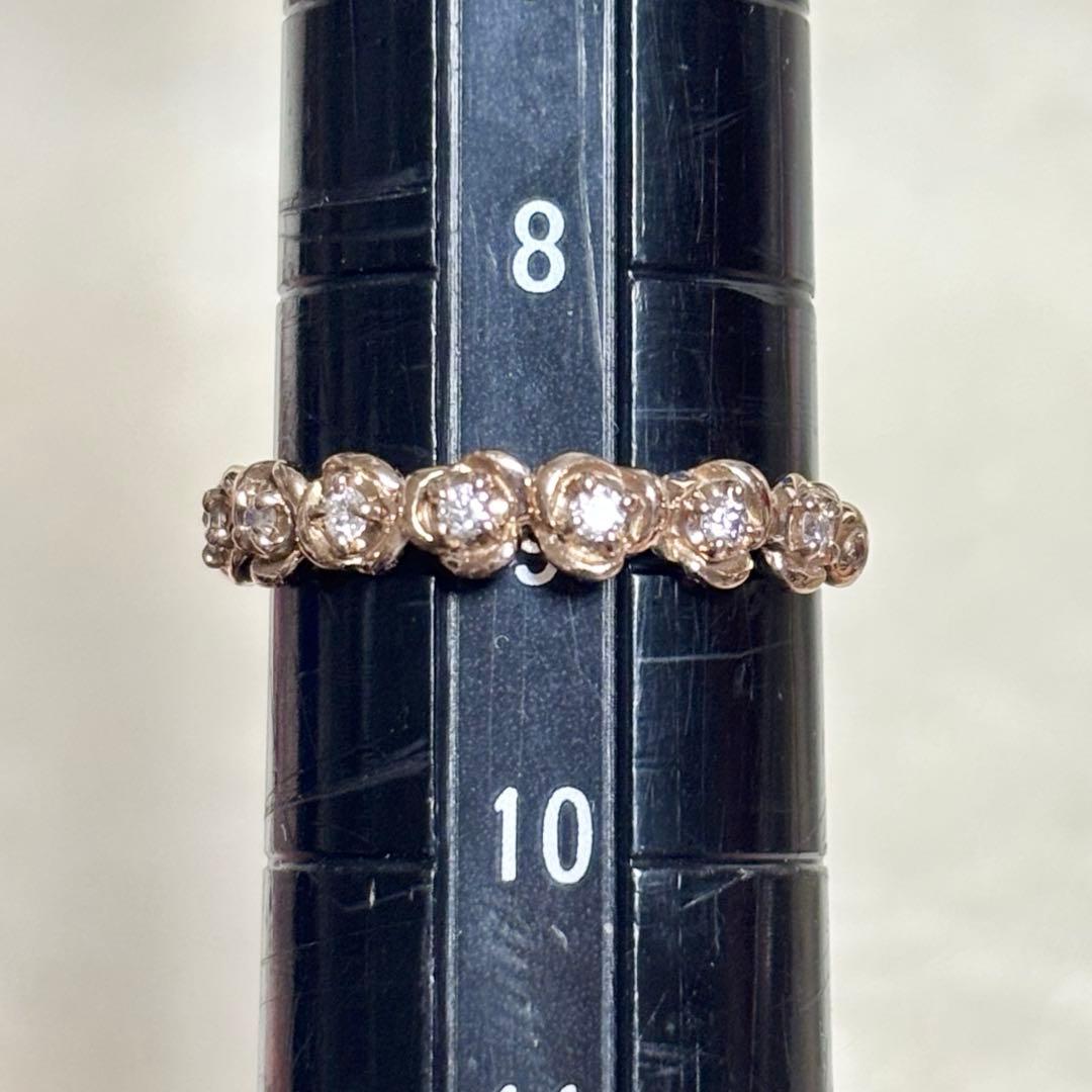 ヴァンドーム青山 k18 ダイヤ 薔薇 ハーフエタニティ リング