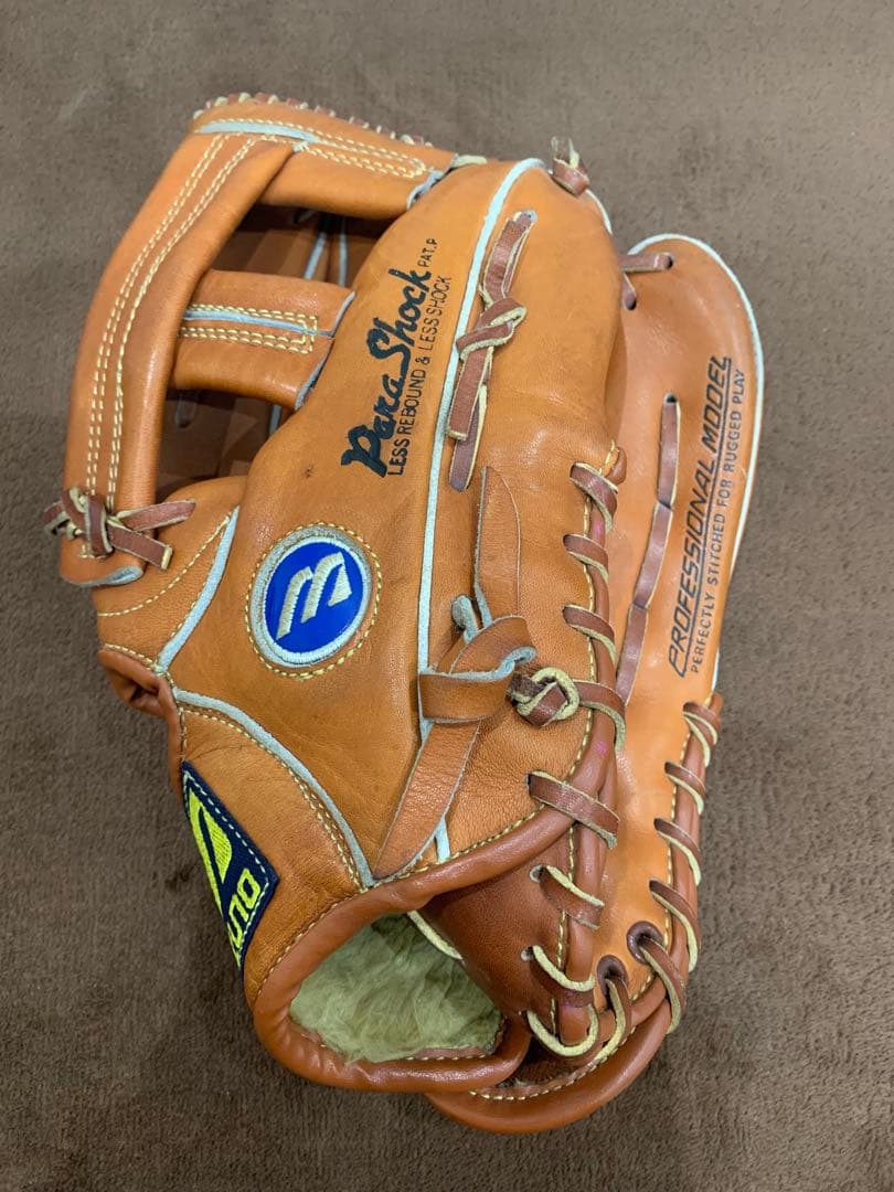 ミズノ ワールドウィン 野球 グローブ 右投げ用 オールラウンド 旧ロゴ 青M