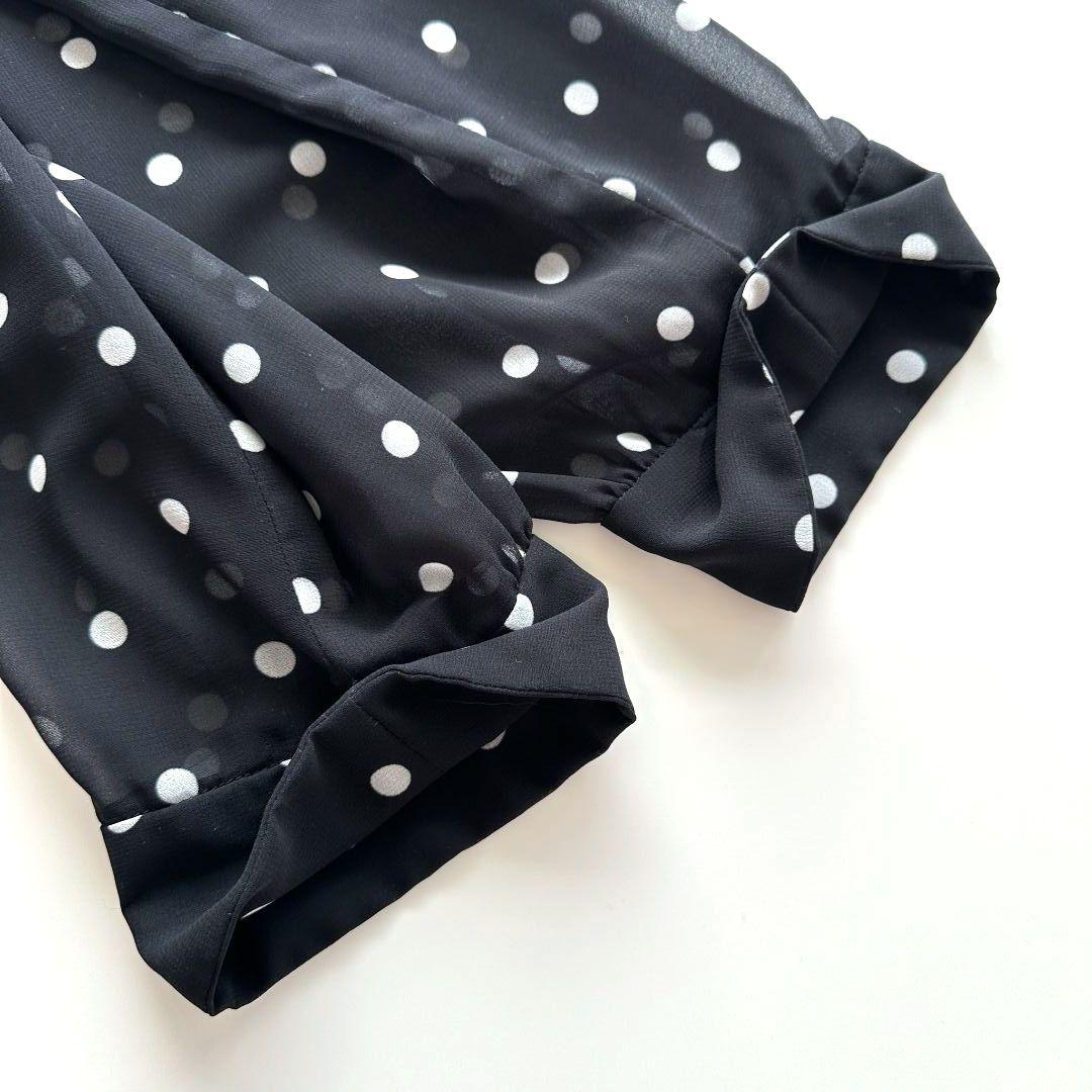 【美品】コムデギャルソン コムコム 水玉 丸襟 ワンピース シアー XS 黒