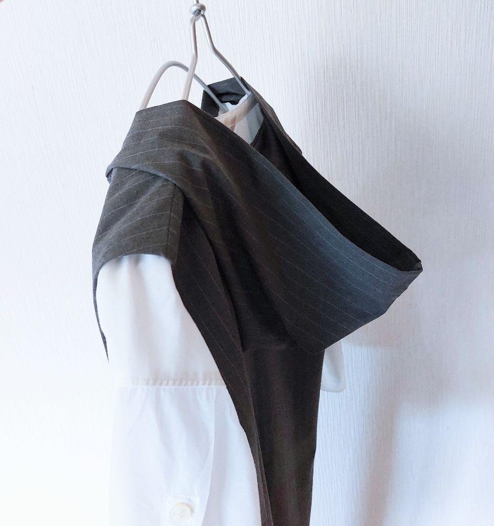 mizuiroind　ミズイロインド　ストライプフード付きロングベストワンピース