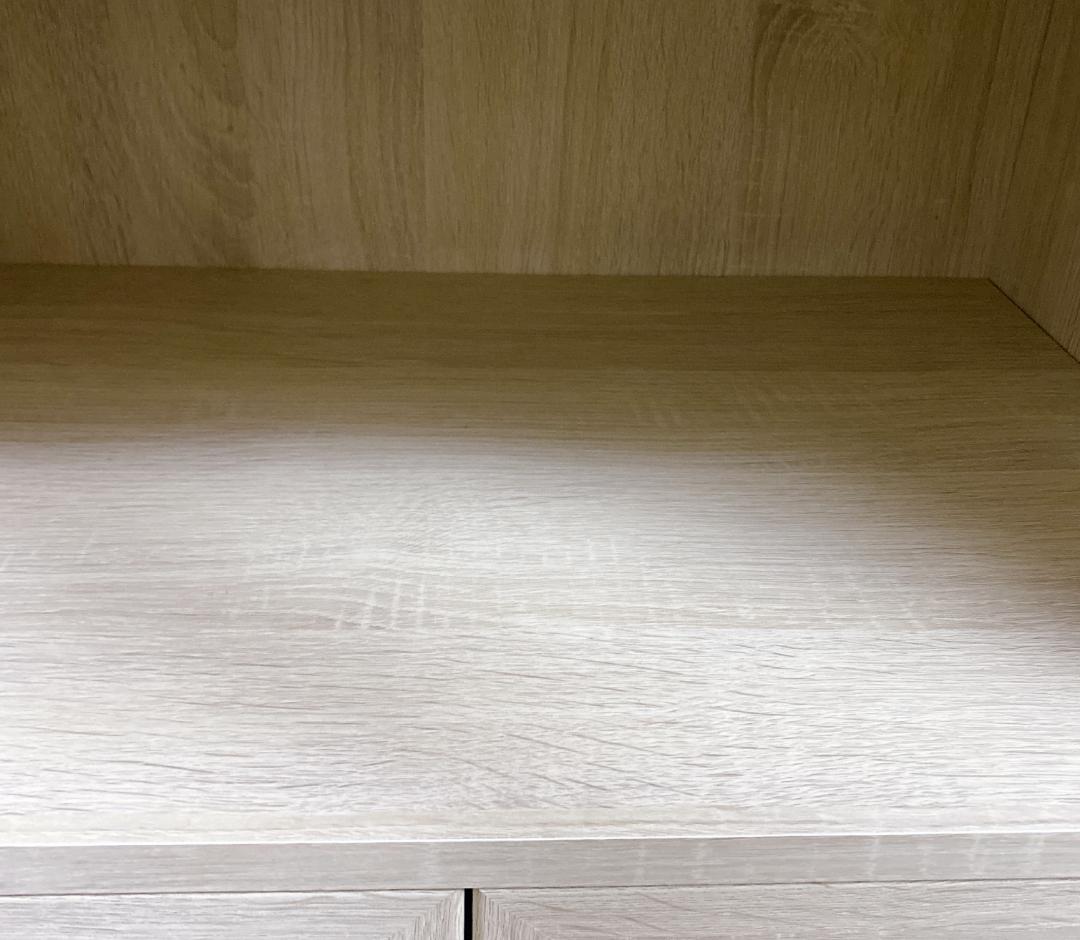 マナベインテリアハーツ キャビネット 食器棚 クロスガラス扉付 高さ120㎝