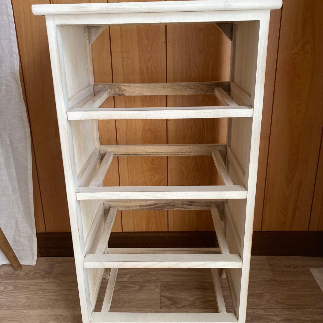 アンティーク風4段チェストホワイトシャビーコンパクトチェスト ニトリ　幅41cm