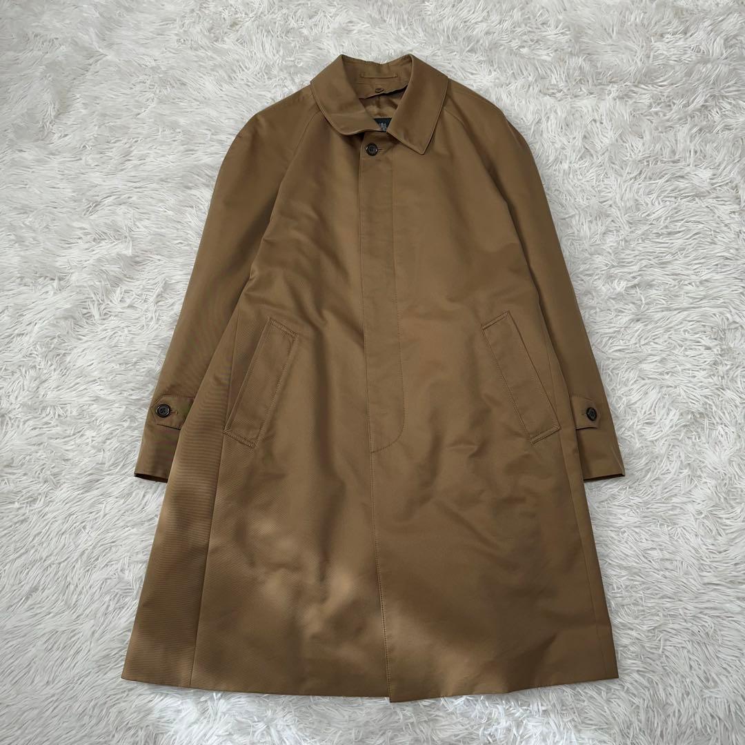 アクアスキュータム ステンカラーコート ライナー付き カシミヤ混 チェック 2L