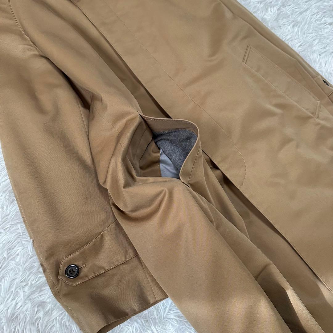 アクアスキュータム ステンカラーコート ライナー付き カシミヤ混 チェック 2L