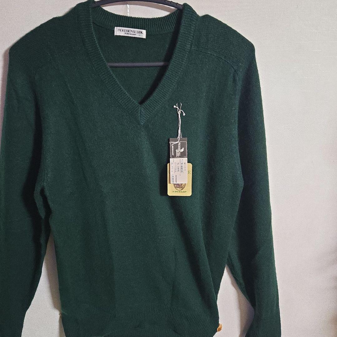 ダンロップ 最高級 カシミヤ100% 上質 Ｖネック ニット セーター ゴルフ