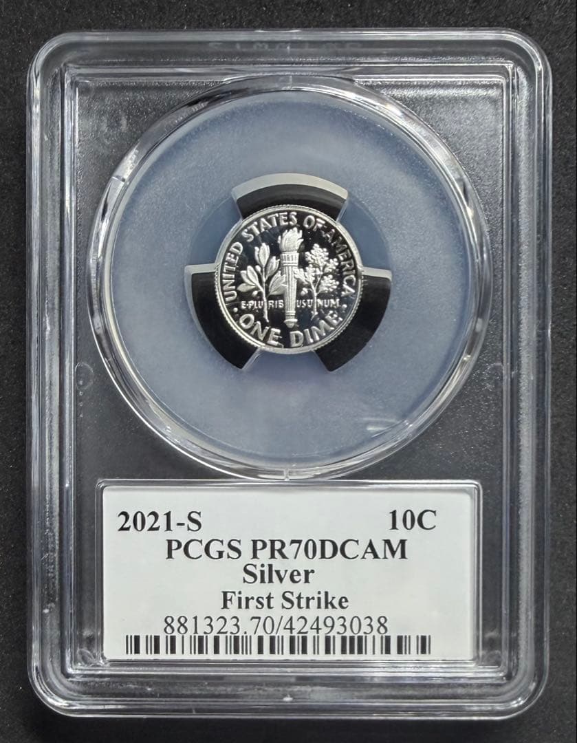 2021 アメリカ10C プルーフ銀貨 PCGS PR70 DCAM