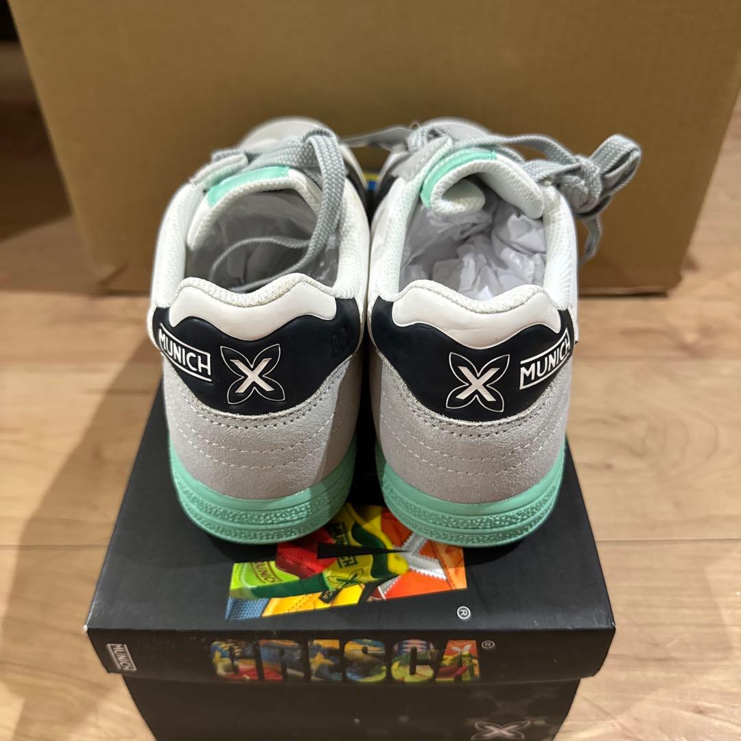 MUNICH フットサルシューズ グレー/ホワイト/ミント
