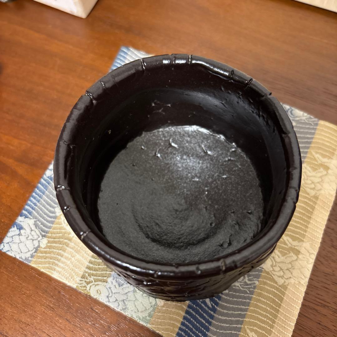 置黒小服茶碗 浜田純理(陶号) 露人 茶碗 茶垸 美濃焼 瀬戸焼