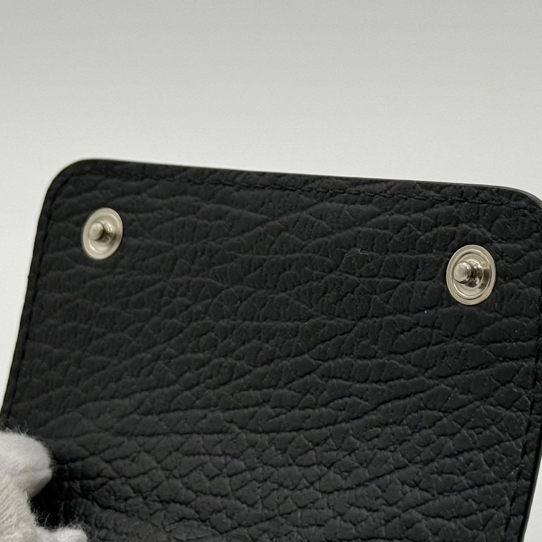 【極美品】メゾンマルジェラ　6連キーケース 4ステッチ　シボ革　ブラック