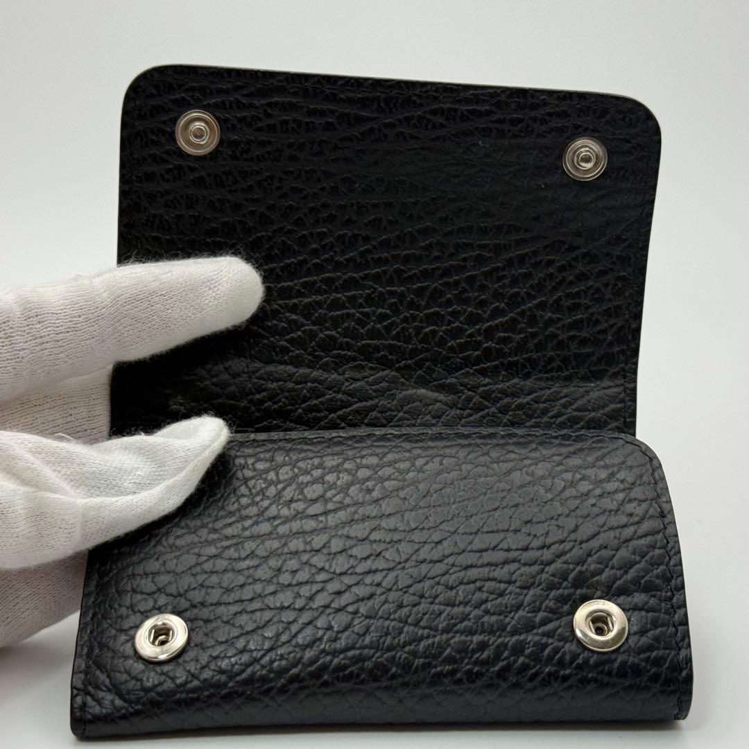 【極美品】メゾンマルジェラ　6連キーケース 4ステッチ　シボ革　ブラック