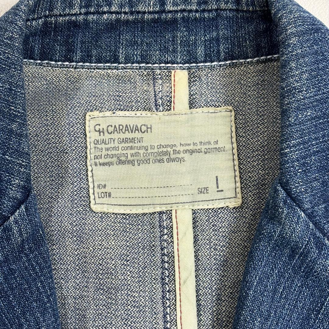 Y2K デニムテーラードジャケット L 色落ち加工 カジュアル デニムジャケット