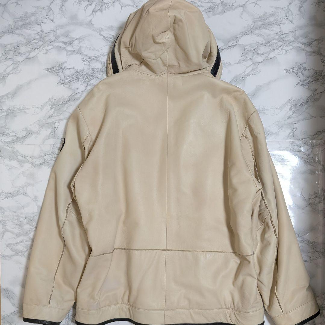 SINACOVA レザージャケット フード付き メンズ