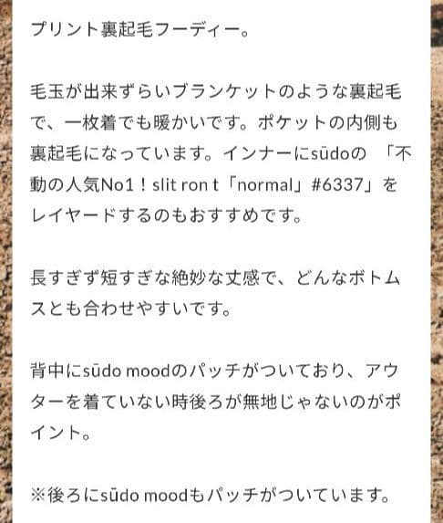 sudo スード print hoodie「NY」（裏起毛）GLAY 新品未使用