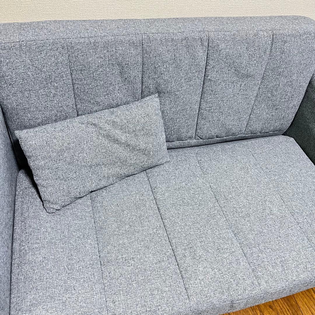 タンスのゲン　ソファベッド　クッション付き　ブルー