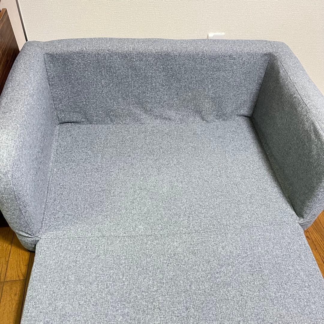 タンスのゲン　ソファベッド　クッション付き　ブルー