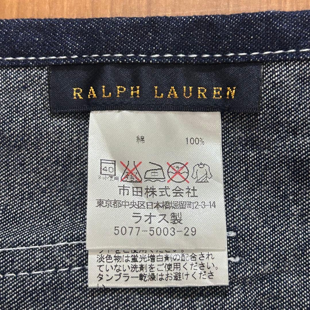 RALPH LAUREN ラルフローレン デニムエプロン ポケット多数 新品同様