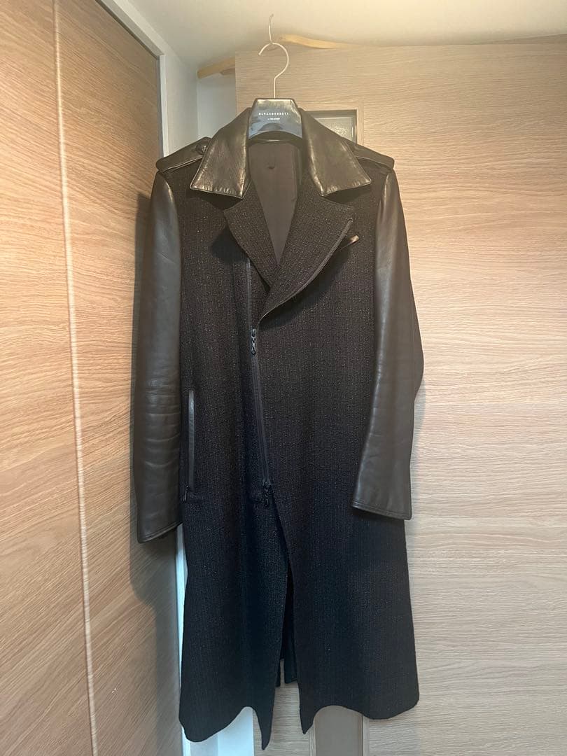 kiryuyrik ツイード レザー Wライダースコート