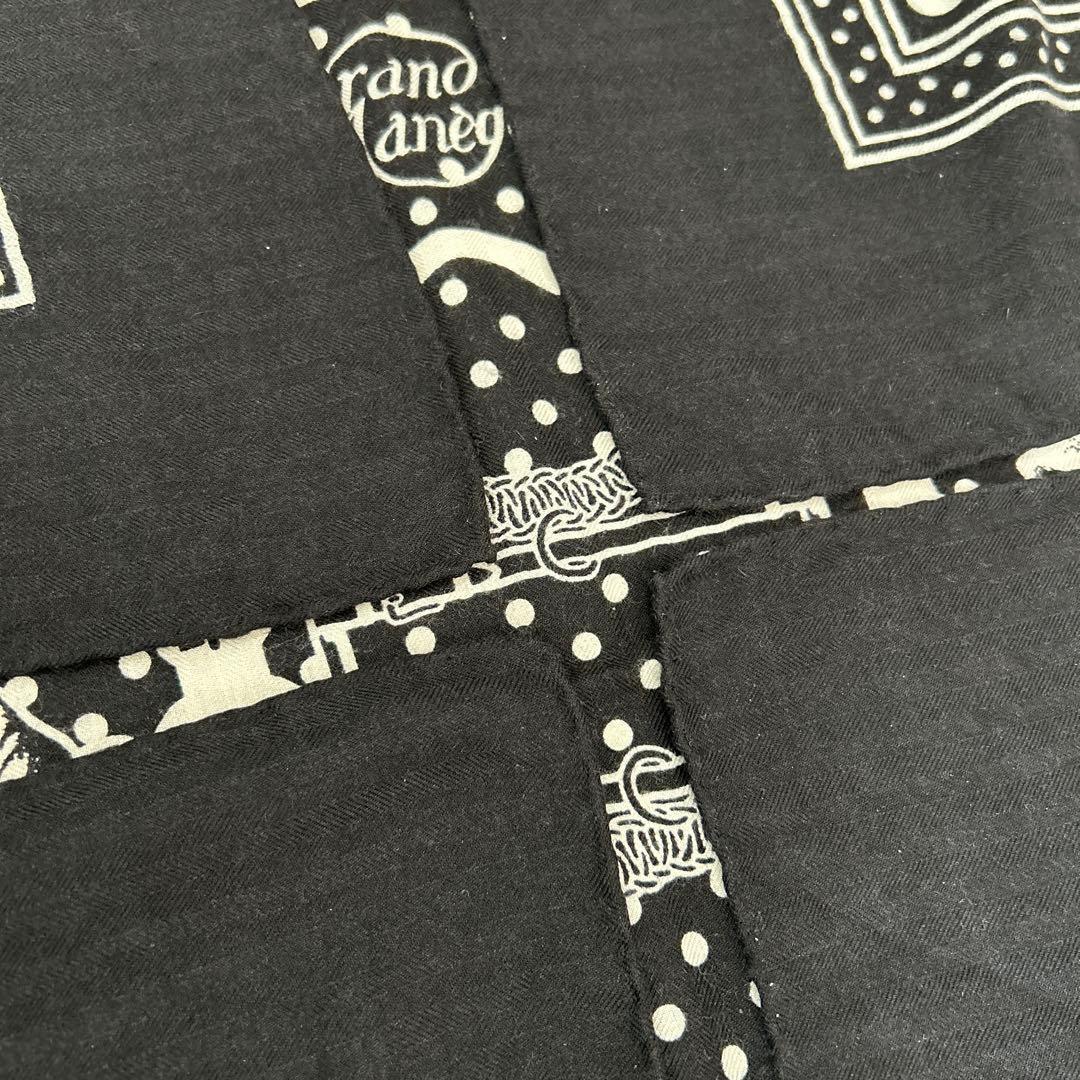 HERMESエルメス　カレ140ジェアン　グランマネージュバンダナ　黒白カシシル