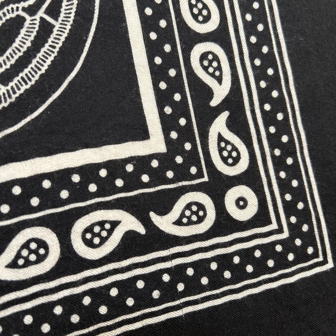 HERMESエルメス　カレ140ジェアン　グランマネージュバンダナ　黒白カシシル