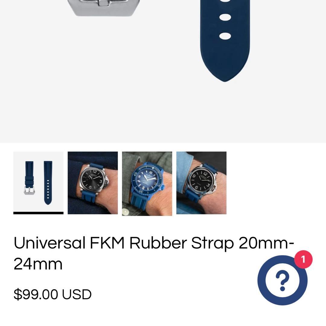 リストバディーズ ユニバーサル FKM ラバーウォッチストラップ 20mm