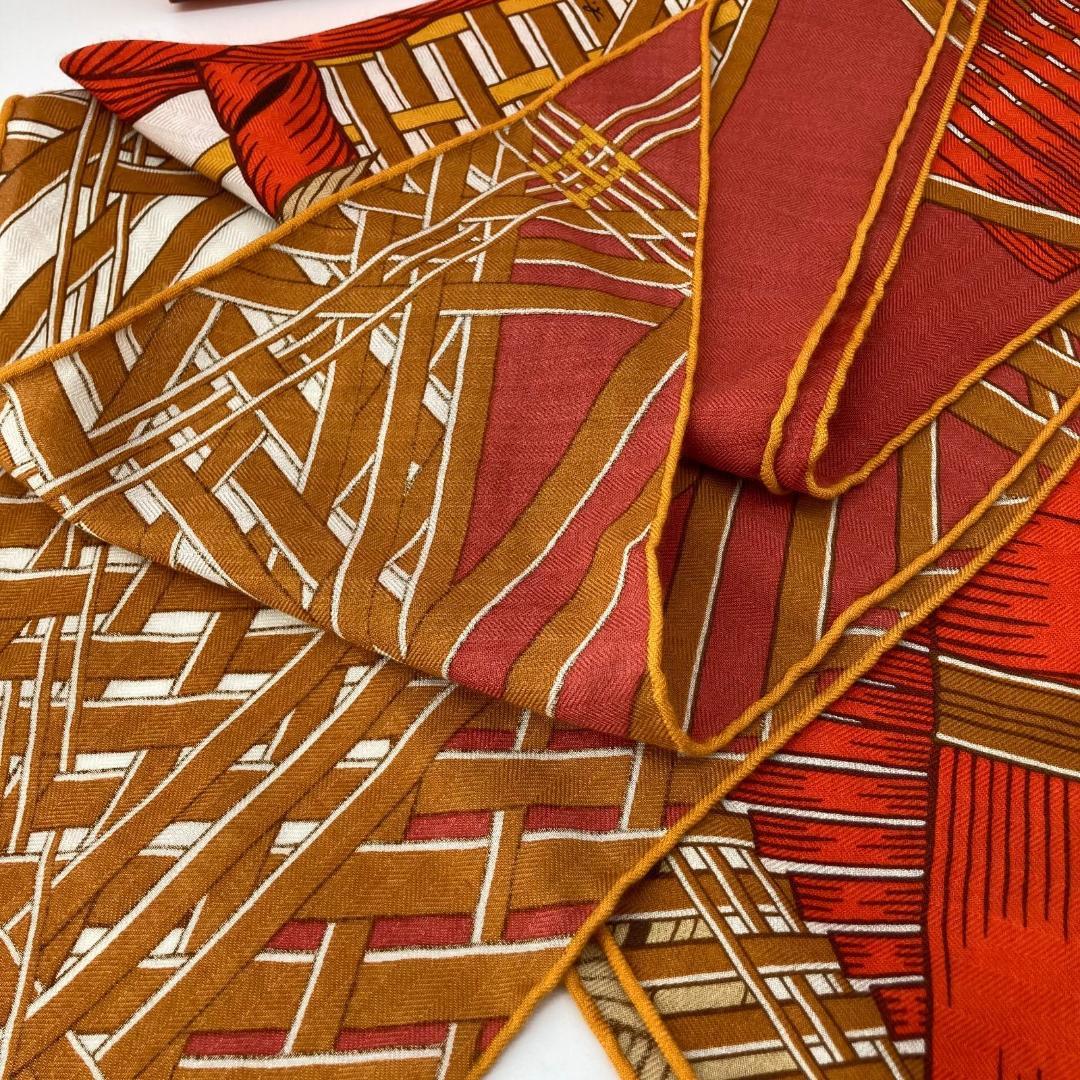 16713✨エルメス トライアングルジェアン マサン&マサン カシミヤ シルク