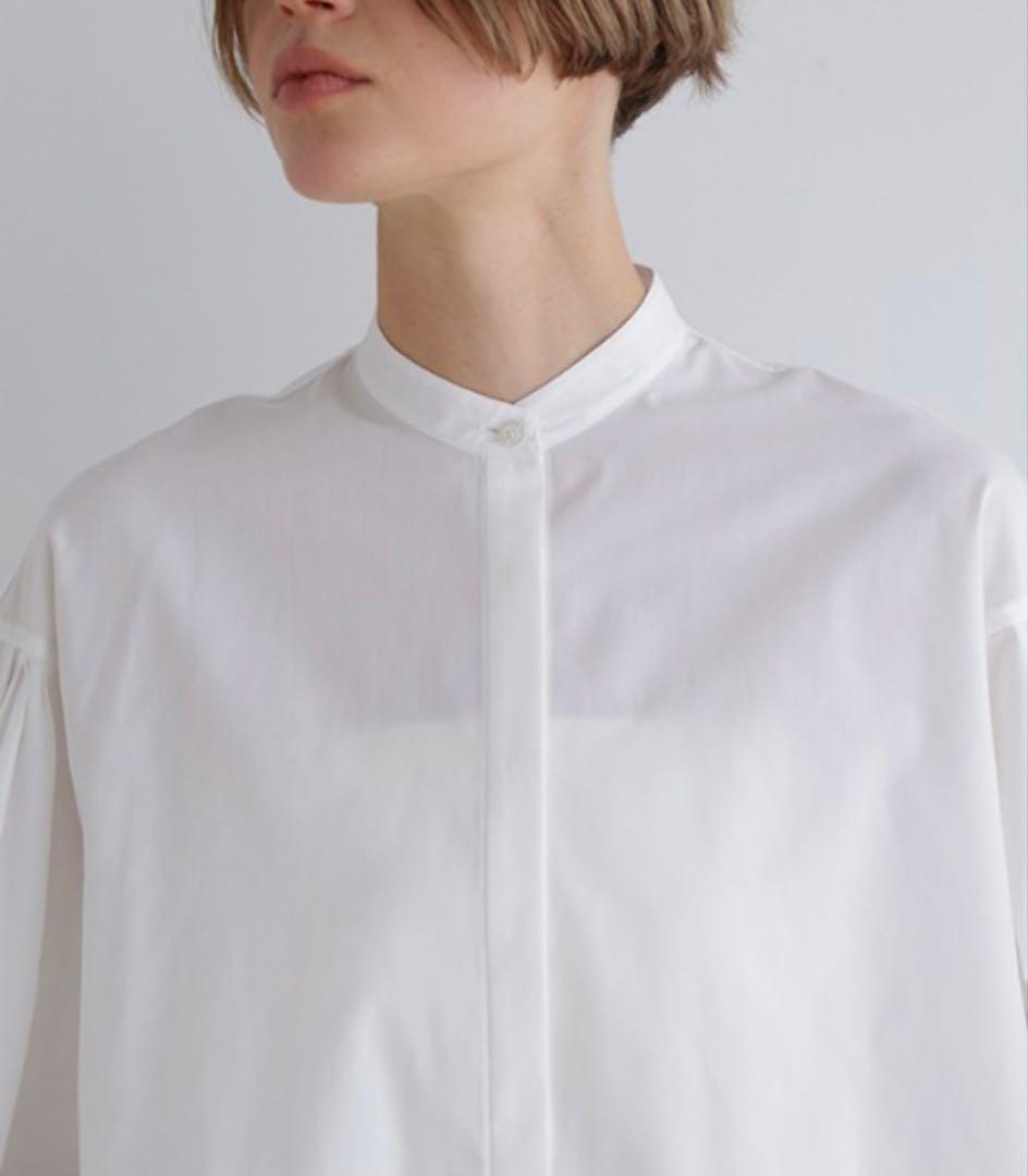 ルフィル　　タイプライターギャザーブラウスネイビー シャツ