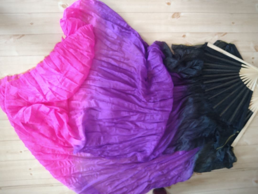 シルク ファンベール ベリーダンス 衣装 Silk FanVeil 水色 180