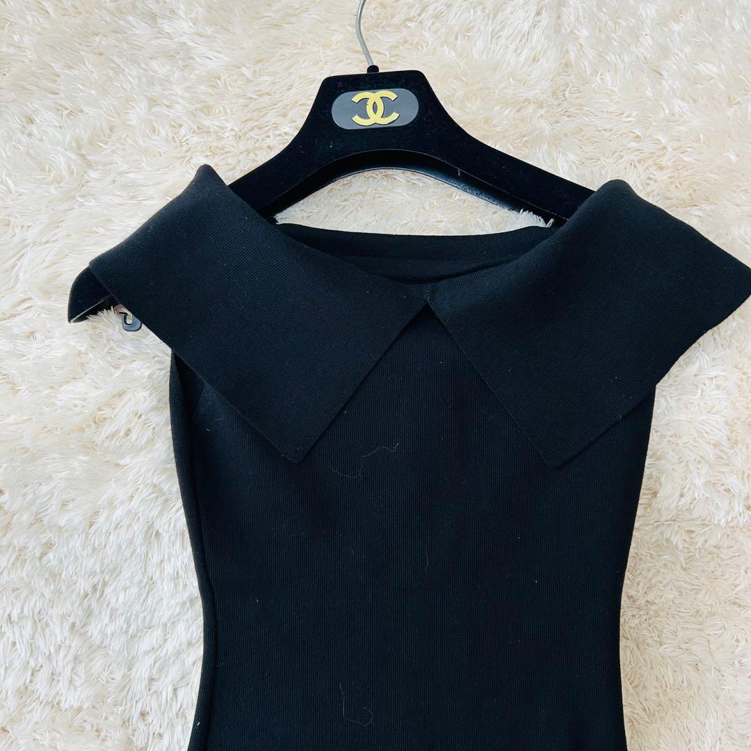 anuans ムーンネックタイトワンピース　ブラック　25ss