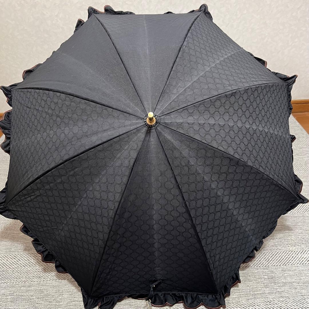 CELINE セリーヌ　トリオンフ　マカダム総柄　フリル日傘