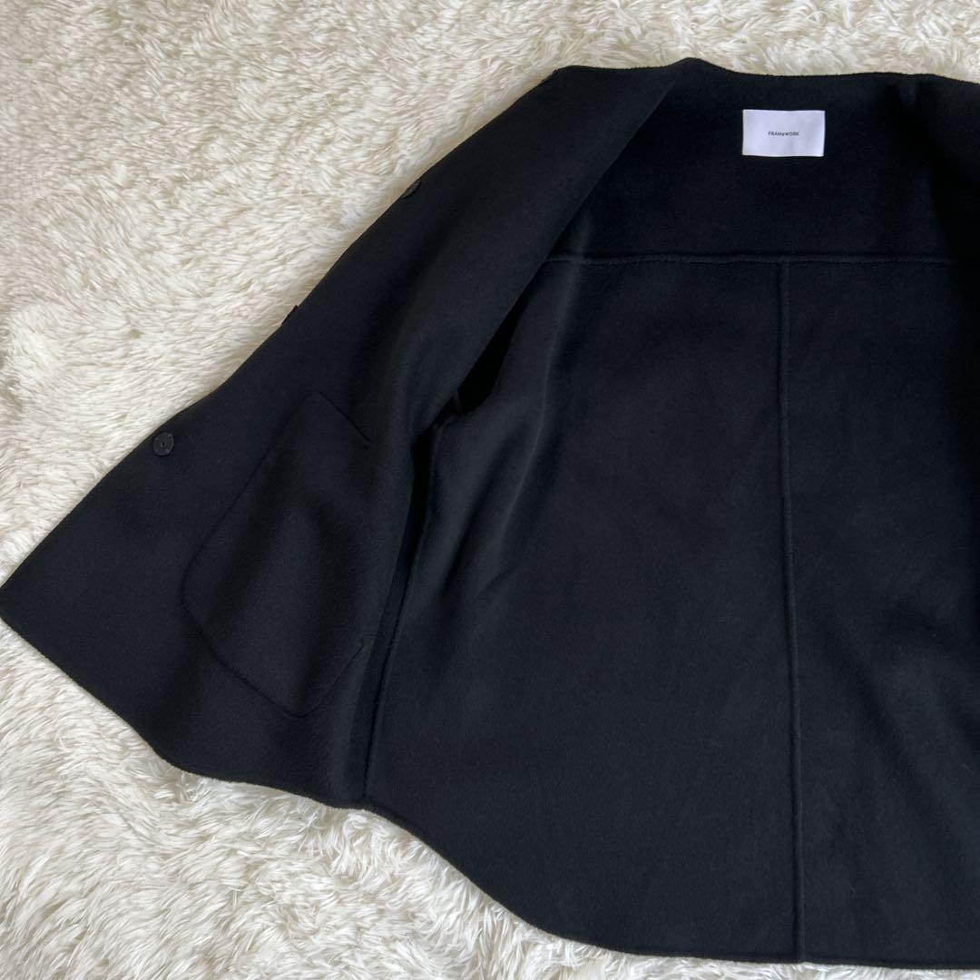 ✨美品✨フレームワーク ハミルトンリバークルーネックコート ブラック 38