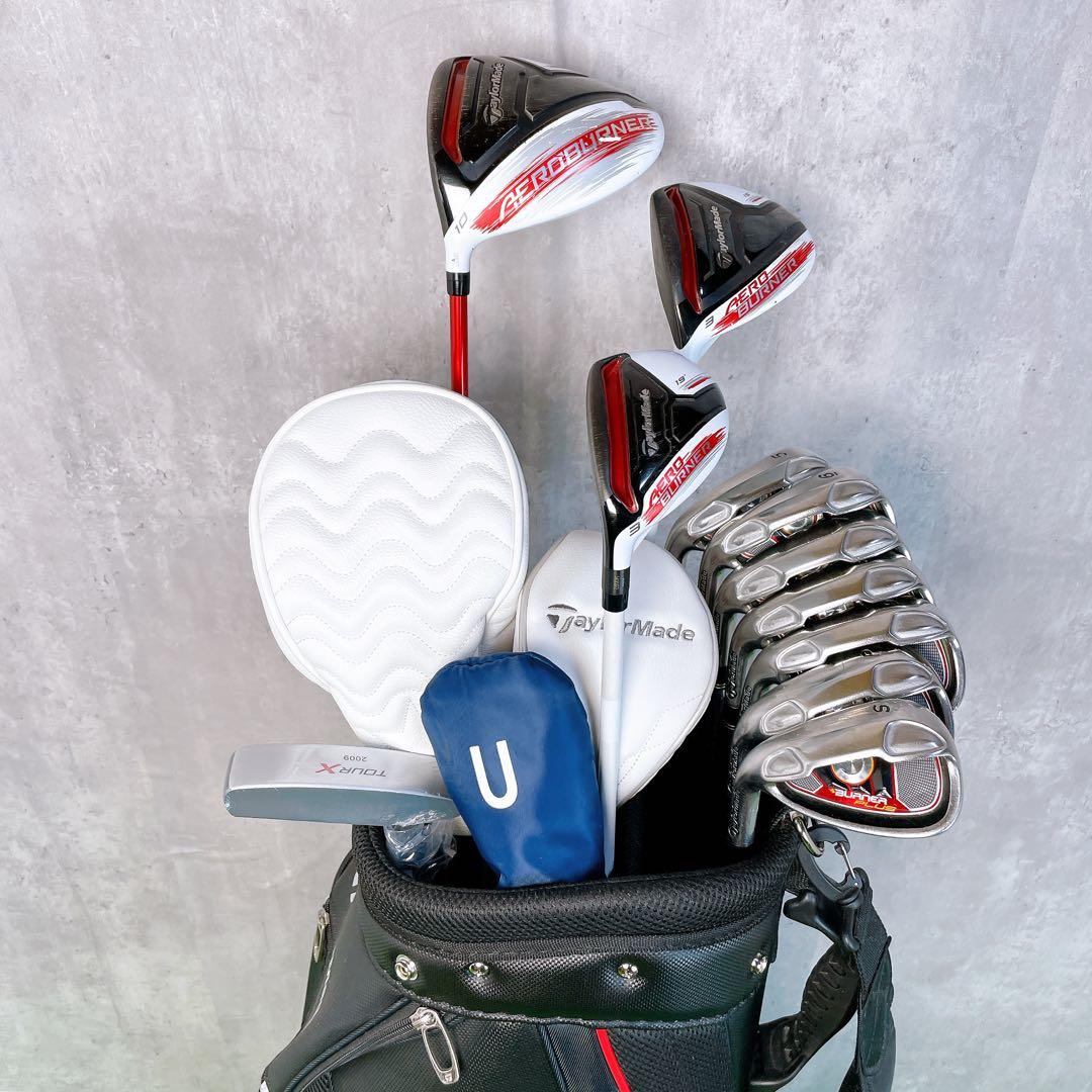 貴重レフティ　メンズ　テーラーメイド　エアロバーナー　ゴルフセット　左打ち11本