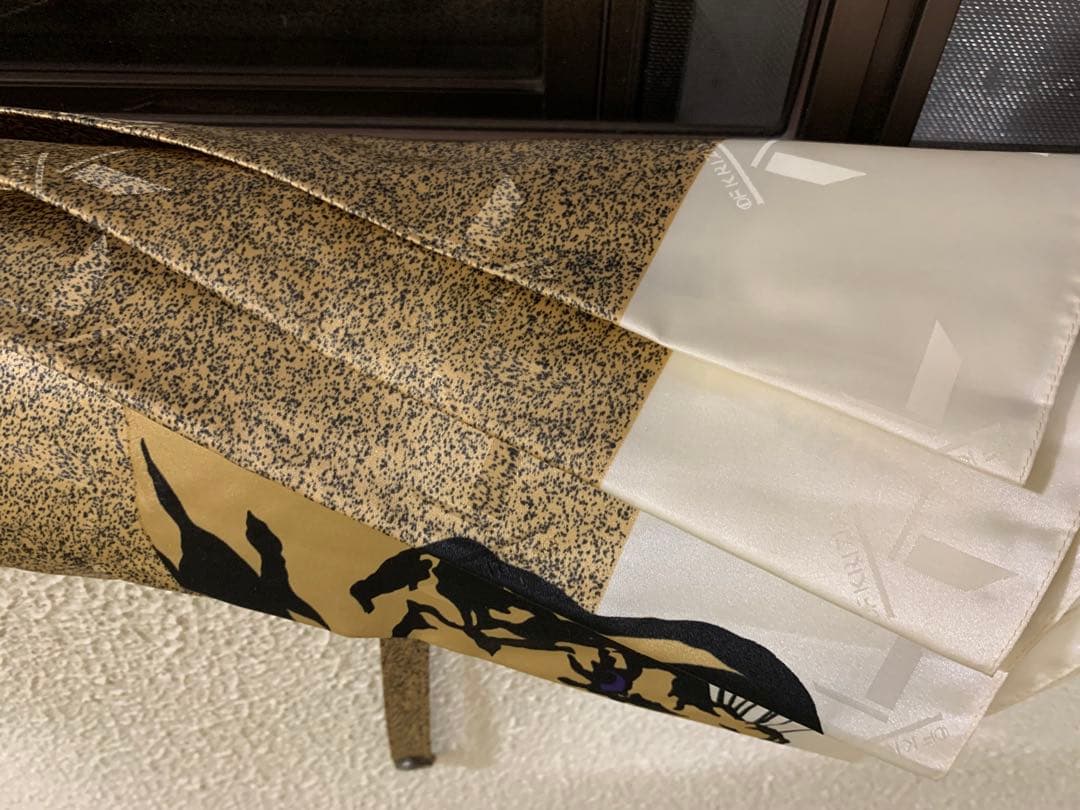 超美品KofKRIZIA豹ヒョウ柄長傘ゴールド超大判高級オーロラ雨傘強力撥水加工